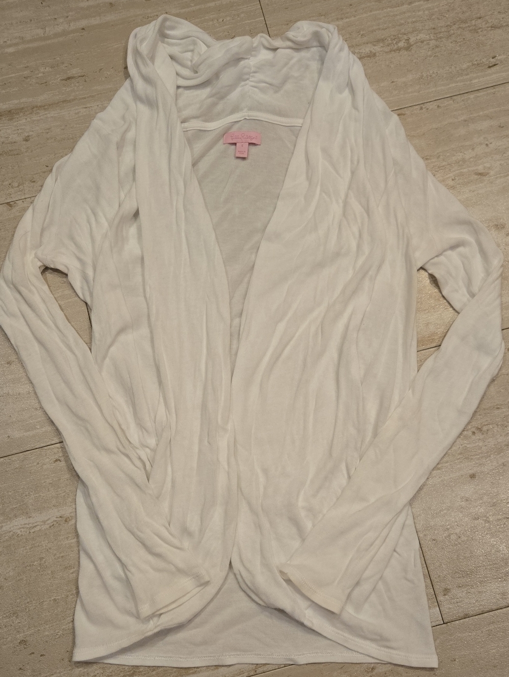 Lilly Pulitzer White Open-Front Lightweight Cardigan